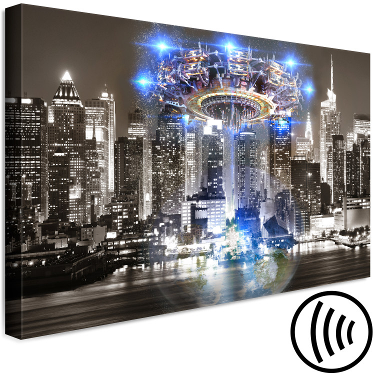 Canvas Spaceship on Night Panorama of New York - Abstraction 136086 additionalImage 6