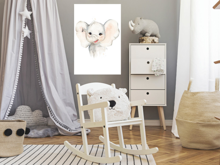 Poster Happy Elephant - a cute composition for children with a wild animal 136386 additionalImage 22