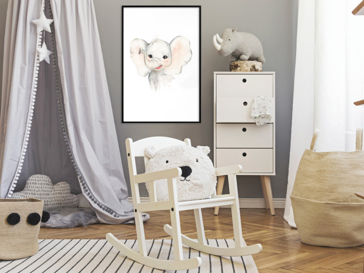 Poster Happy Elephant - a cute composition for children with a wild animal 136386 additionalImage 27