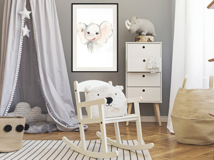 Poster Happy Elephant - a cute composition for children with a wild animal 136386 additionalImage 25