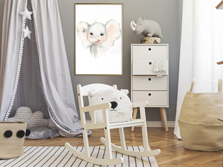 Poster Happy Elephant - a cute composition for children with a wild animal 136386 additionalImage 16