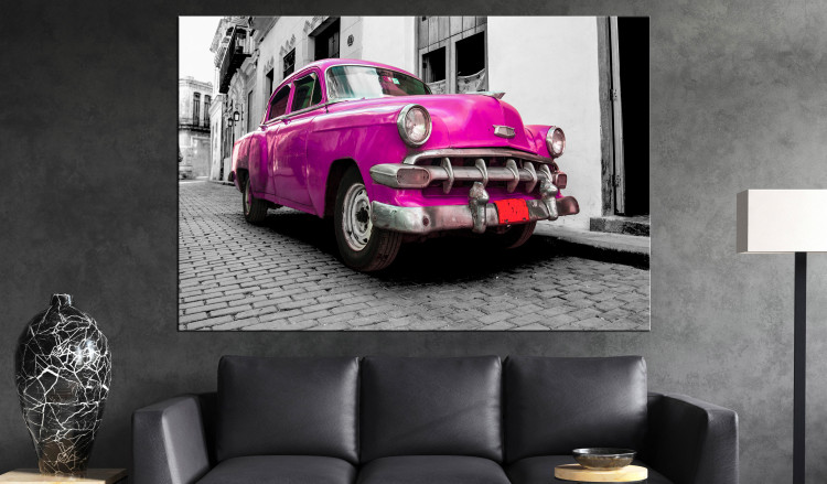 Large canvas print Cuban Classic Car (Pink) [Large Format] 137586 additionalImage 4