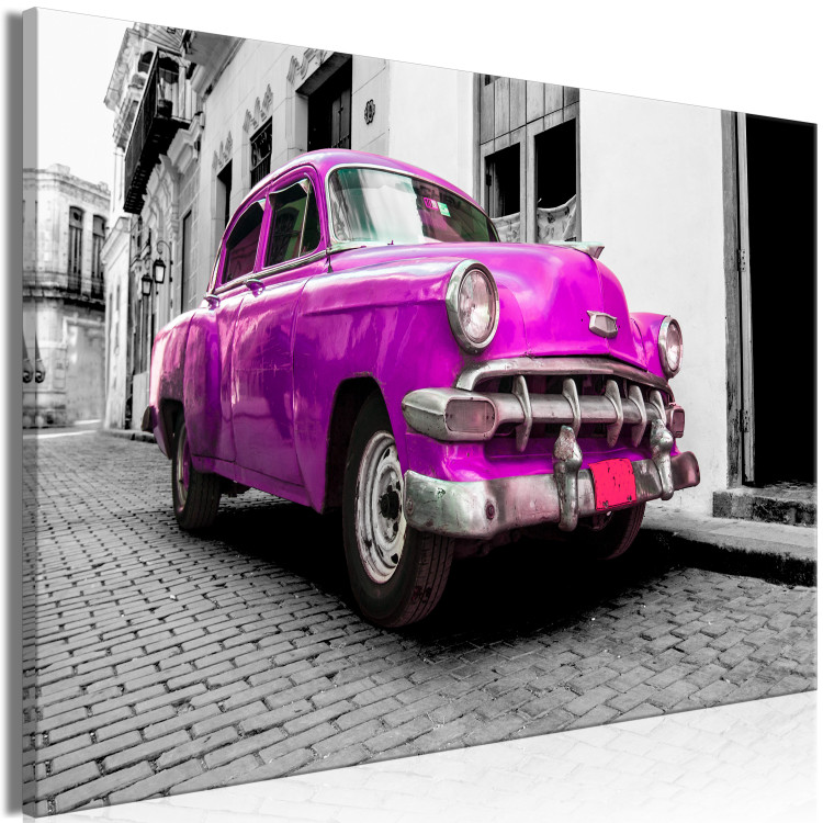 Large canvas print Cuban Classic Car (Pink) [Large Format] 137586 additionalImage 2