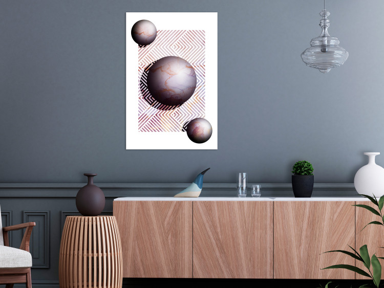 Canvas Art Print Marble Planets (1-piece) Vertical - geometric abstraction 138786 additionalImage 3