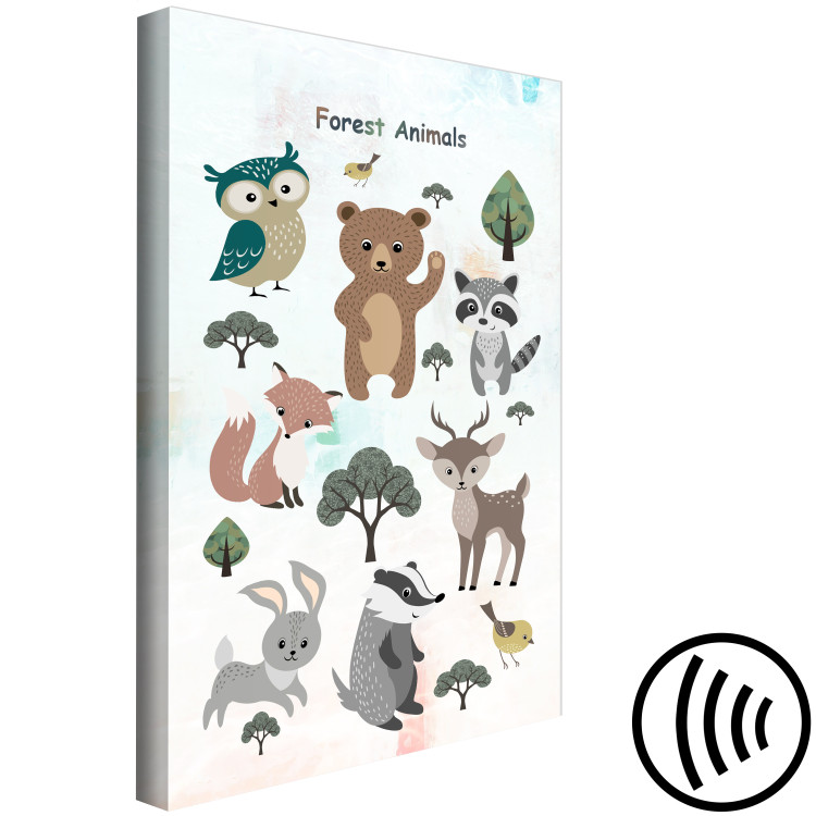 Canvas Art Print Forest Animals (1-piece) Vertical - cheerful composition for children 143486 additionalImage 6