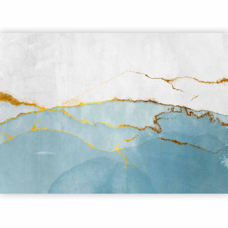 Wall Mural Infinity blue - abstract marble texture with gold 143586 additionalImage 5