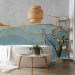 Wall Mural Infinity blue - abstract marble texture with gold 143586 additionalThumb 8
