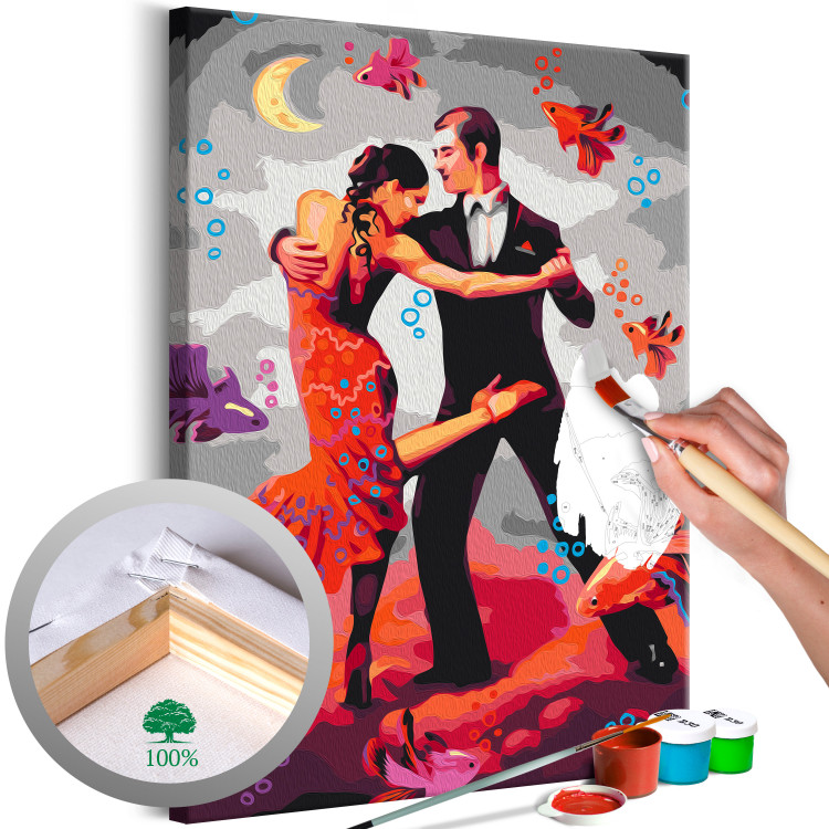 Paint by Number Kit Surreal Tango - Dancing Couple on a Fancy Background 144086