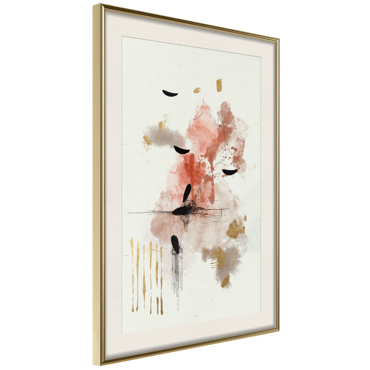 Wall Poster Abstraction in Warm Tones - Watercolor, Traces of Color and Traces of Gold 146186 additionalImage 11