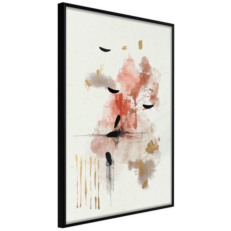 Wall Poster Abstraction in Warm Tones - Watercolor, Traces of Color and Traces of Gold 146186 additionalImage 7