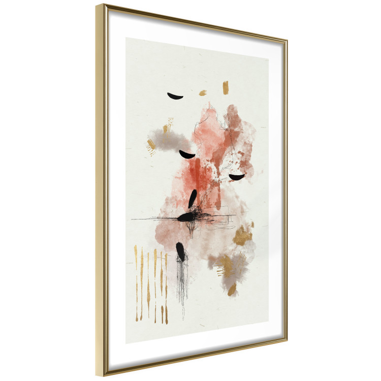 Wall Poster Abstraction in Warm Tones - Watercolor, Traces of Color and Traces of Gold 146186 additionalImage 12