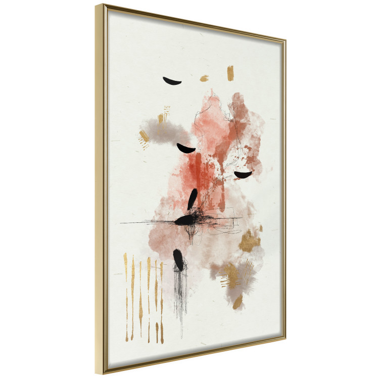 Wall Poster Abstraction in Warm Tones - Watercolor, Traces of Color and Traces of Gold 146186 additionalImage 6