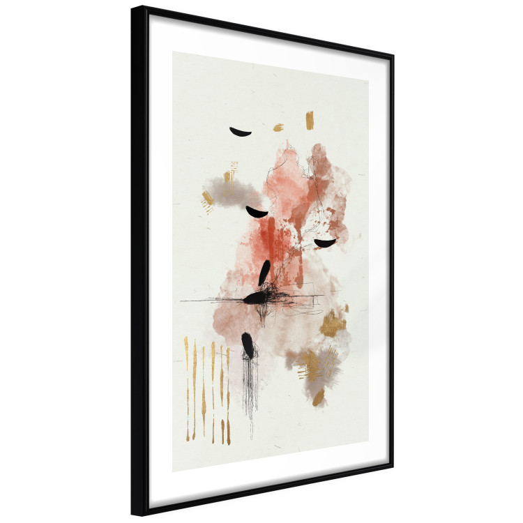 Wall Poster Abstraction in Warm Tones - Watercolor, Traces of Color and Traces of Gold 146186 additionalImage 9