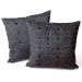 Decorative Velor Pillow Gold scales - a geometric pattern in an oriental style 147086 additionalThumb 3