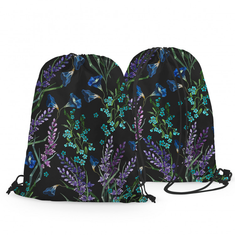 Backpack Provencal night - fine floral motif on black background 147586 additionalImage 3