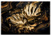 Canvas Print Golden Monstera - Dynamic Composition of Shiny Leaves 148786