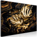Canvas Print Golden Monstera - Dynamic Composition of Shiny Leaves 148786 additionalThumb 2