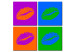 Canvas Art Print Kisses: Pop Art (4-piece) - colorful lips in street art style 149686