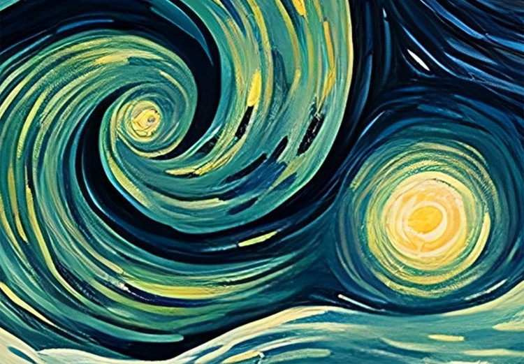 Large canvas print Starry Night - A Landscape in the Style of Van Gogh With a Smiling Moon [Large Format] 151086 additionalImage 5