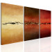 Canvas Print Streaks of Fantasy (3-piece) - Golden abstraction on a tricolour background 48186 additionalThumb 2