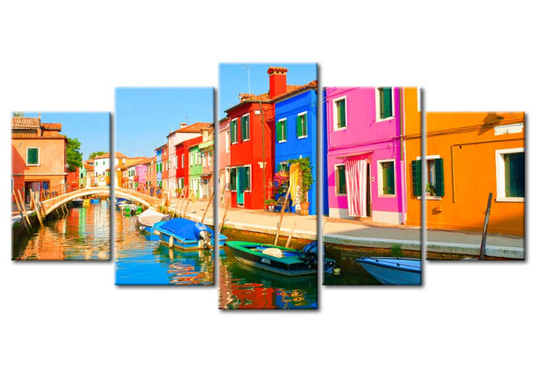 Canvas Art Print Waterfront in rainbow colors 50586