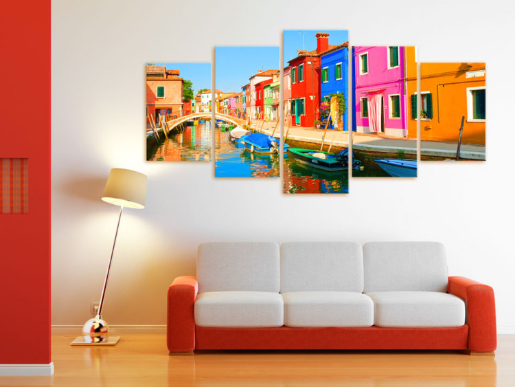 Canvas Art Print Waterfront in rainbow colors 50586 additionalImage 3