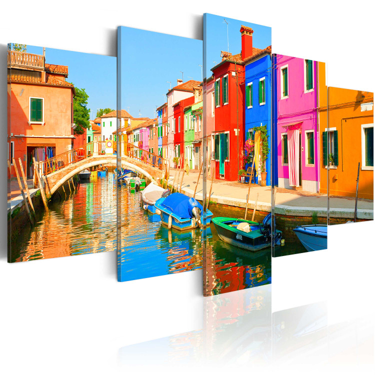 Canvas Art Print Waterfront in rainbow colors 50586 additionalImage 2