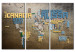 Canvas Map of the World (Italian language) - triptych 55286