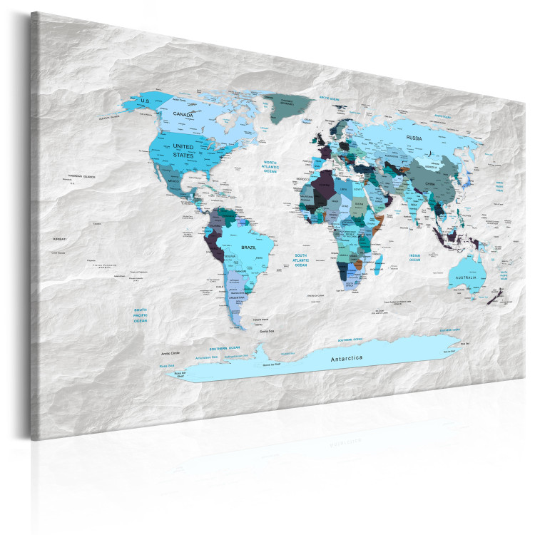 Canvas Art Print World Map: Blue Pilgrimages 91886 additionalImage 2