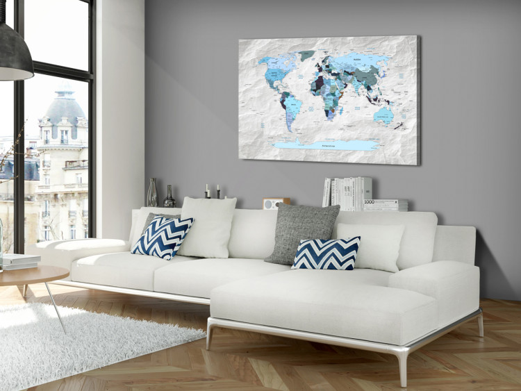 Canvas Art Print World Map: Blue Pilgrimages 91886 additionalImage 3