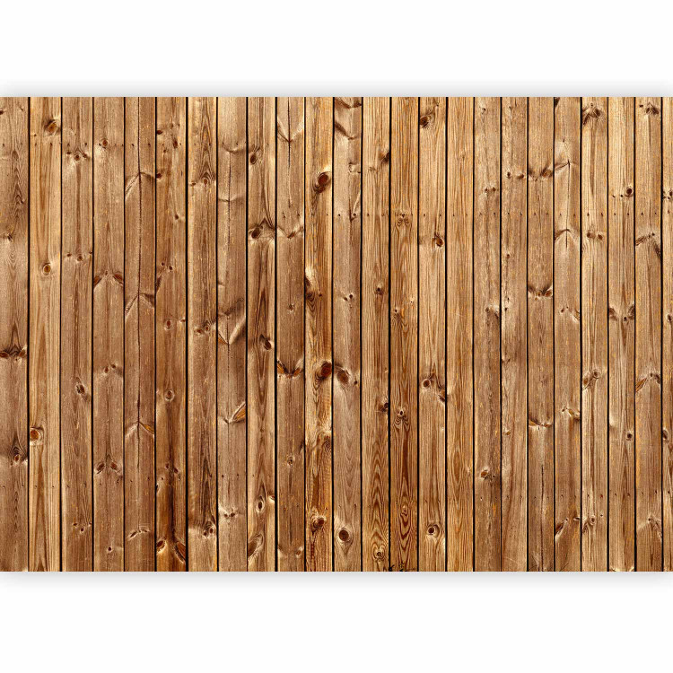 Photo Wallpaper Pine elegance - light background with texture of brown wood planks 94286 additionalImage 1