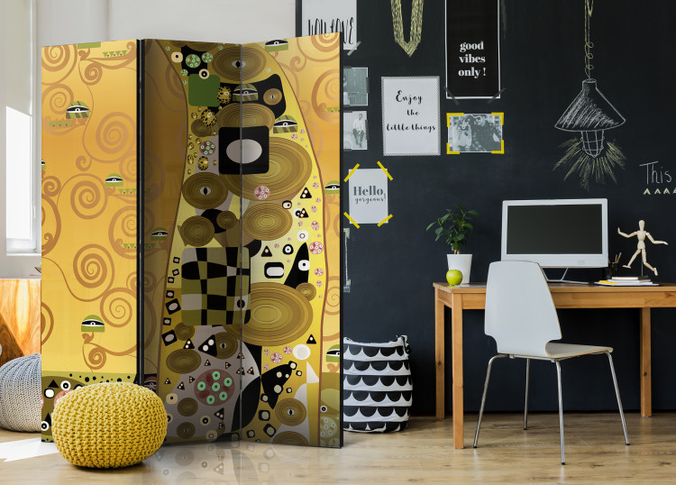 Room Divider Artistic Geometry - geometric figures in the style of Gustav Klimt 95386 additionalImage 2
