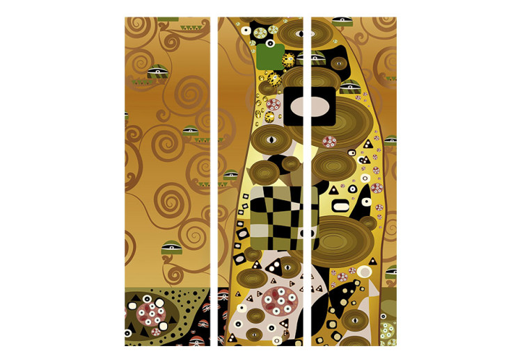 Room Divider Artistic Geometry - geometric figures in the style of Gustav Klimt 95386 additionalImage 3