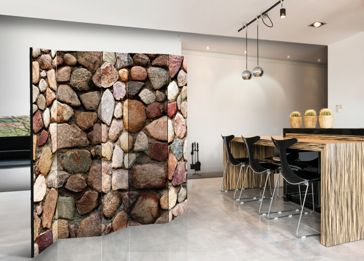 Room Divider Screen Summer Citadel II - architectural texture of colorful stones 95486 additionalImage 2
