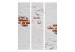 Folding Screen Stone Secret - architectural texture of brick and white concrete 95986 additionalThumb 3