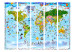 Room Divider World Map for Kids II - map with colorful continents and drawings 113896 additionalThumb 3