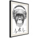 Wall Poster Musical Pulse - black and white musical composition with a monkey portrait 114296 additionalThumb 3