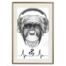 Wall Poster Musical Pulse - black and white musical composition with a monkey portrait 114296 additionalThumb 19