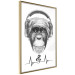 Wall Poster Musical Pulse - black and white musical composition with a monkey portrait 114296 additionalThumb 8
