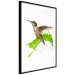Poster Hummingbird in Flight - Brown bird and spilled paint in green color 114396 additionalThumb 6