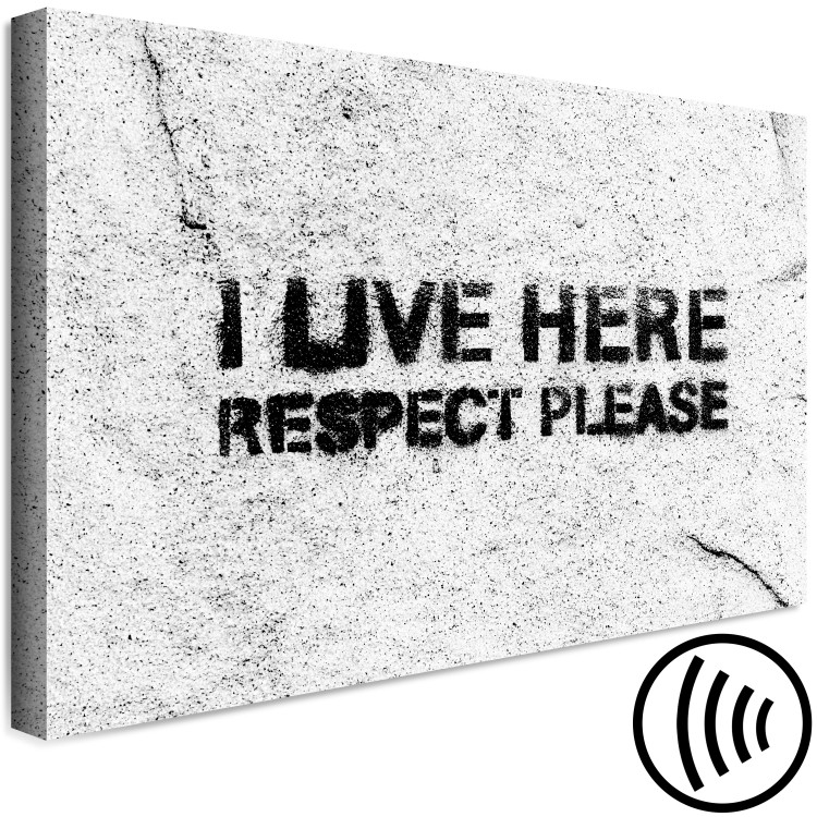 Canvas Print Clear Message (1-part) - Black and White Background on Texture 115096 additionalImage 6