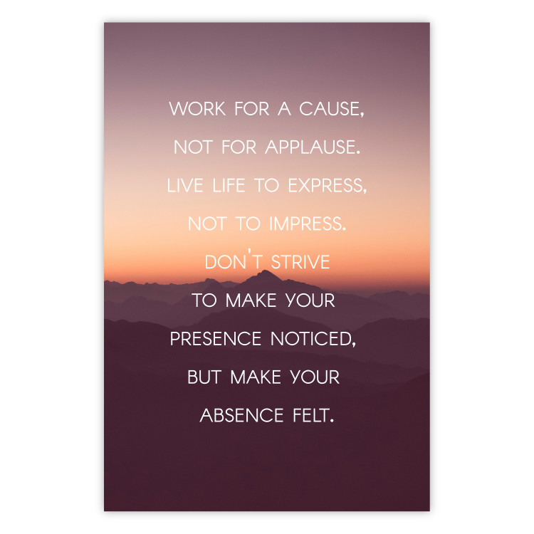 Poster Make your absence felt - motivational texts against a sunset background 115296
