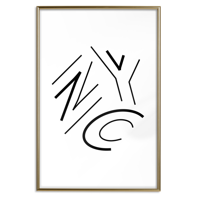 Poster NYC - black and white minimalist composition with the acronym of a US city 117396 additionalImage 16