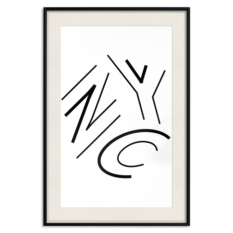 Poster NYC - black and white minimalist composition with the acronym of a US city 117396 additionalImage 18
