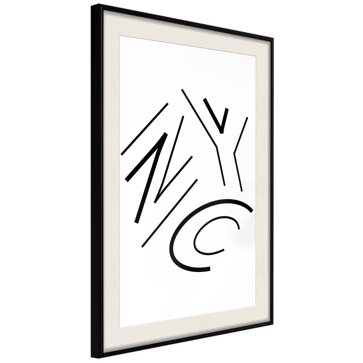 Poster NYC - black and white minimalist composition with the acronym of a US city 117396 additionalImage 3