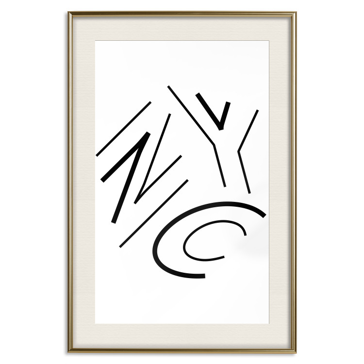 Poster NYC - black and white minimalist composition with the acronym of a US city 117396 additionalImage 19
