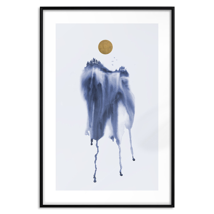 Wall Poster Watercolor Abstraction - winter composition with a forest landscape and sun 117596 additionalImage 15