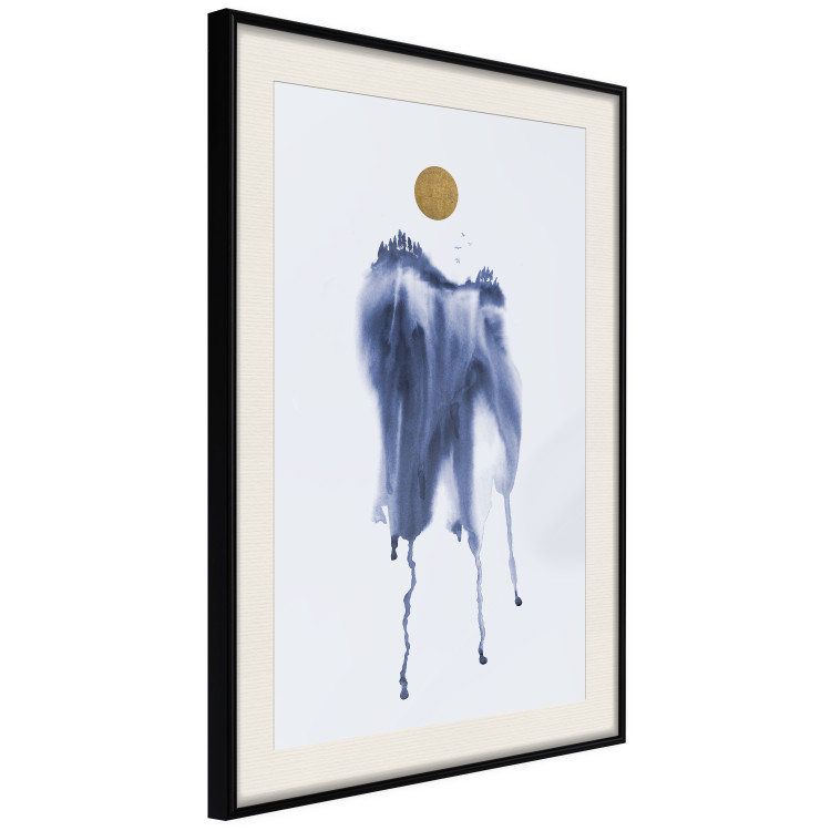 Wall Poster Watercolor Abstraction - winter composition with a forest landscape and sun 117596 additionalImage 3