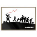Poster Race - black and white mural with a group of people in Banksy and street art style 118696 additionalThumb 16