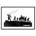 Poster Race - black and white mural with a group of people in Banksy and street art style 118696 additionalThumb 15